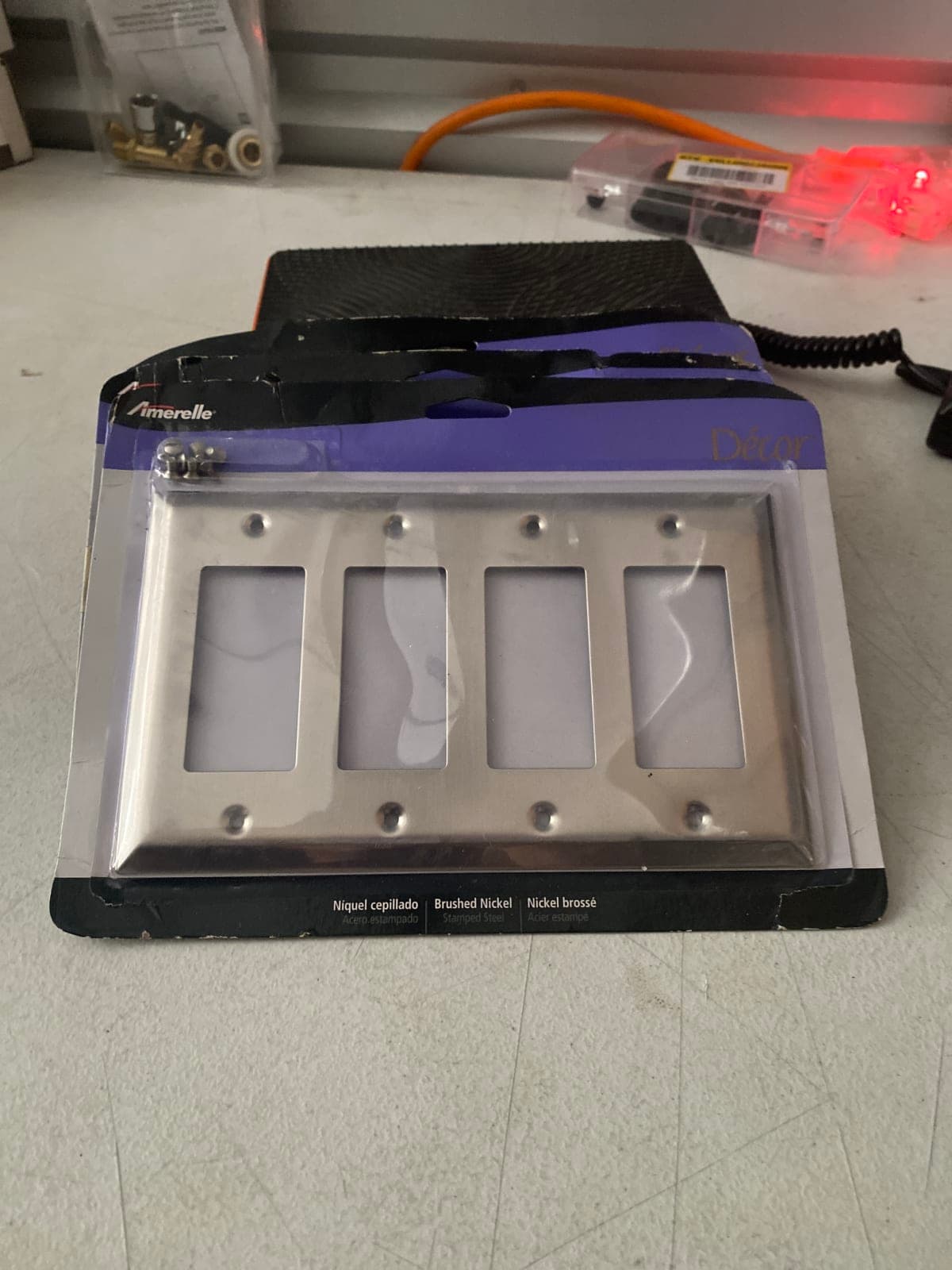 Amerelle Brushed Nickel 4 Switch Plate Cover