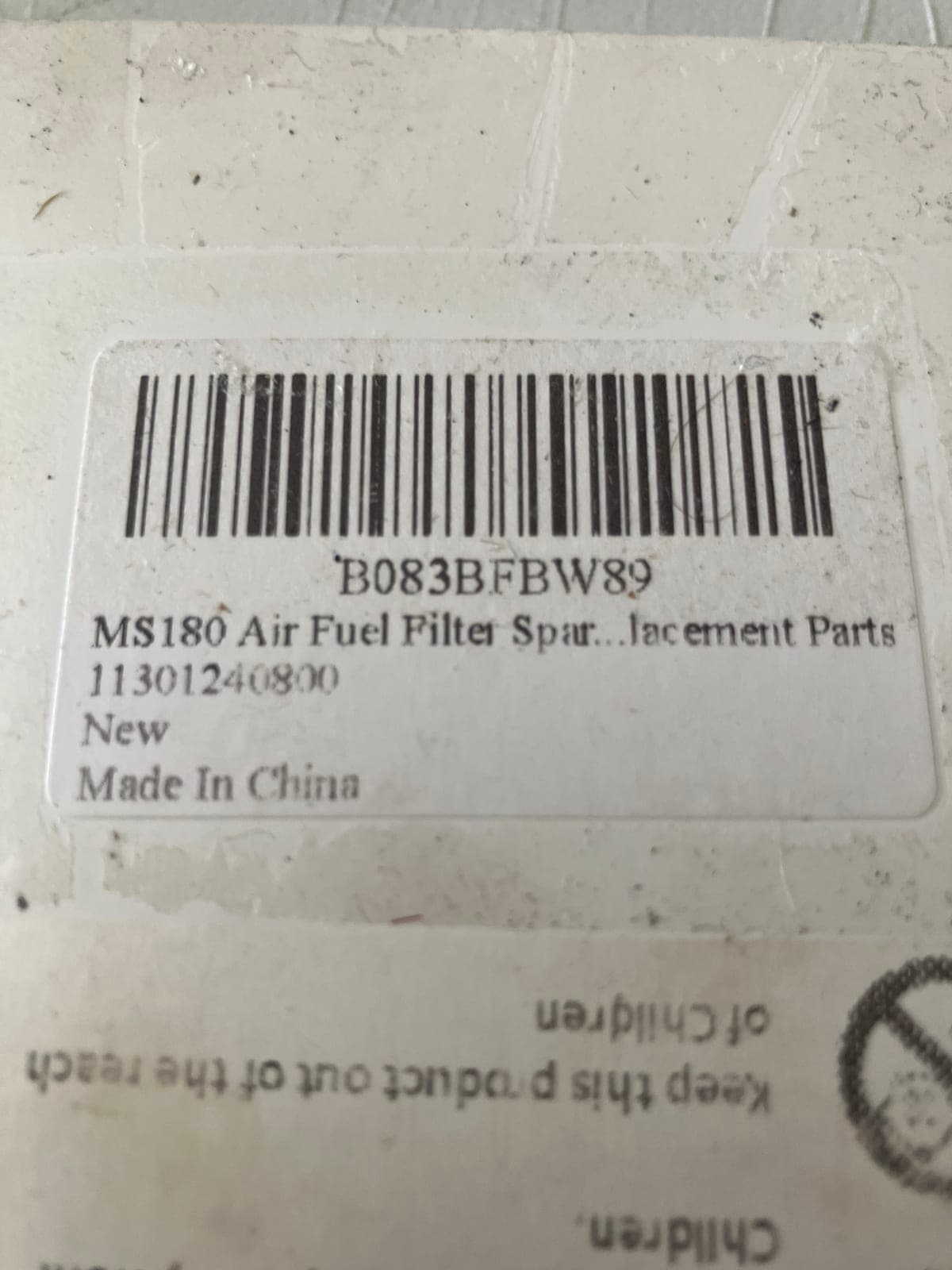 MS180 Air Fuel Filter Replacement Parts
