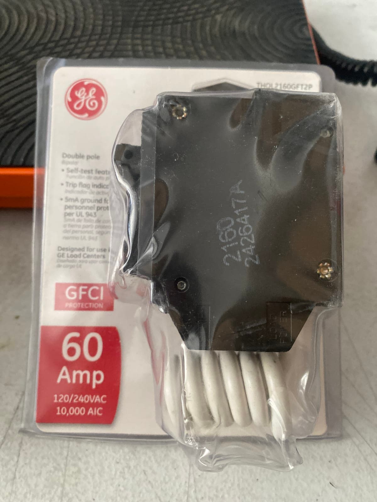 GE 60 Amp Double Pole GFCI Circuit Breaker - Model THQL2160GFT2P