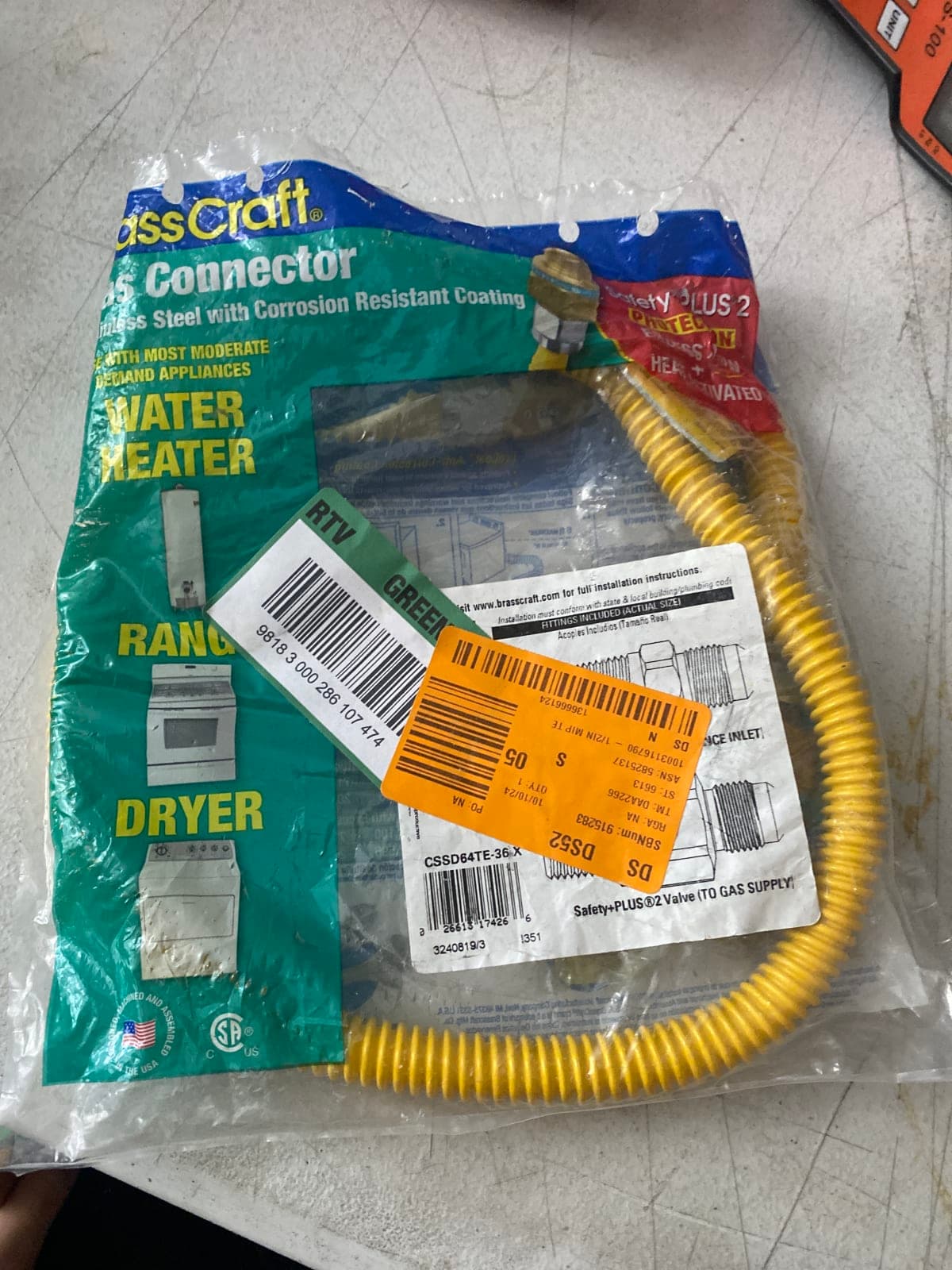 BrassCraft Gas Connector with Corrosion Resistant Coating - 36 Inch