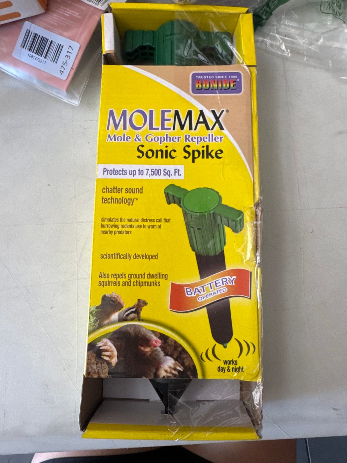 MoleMax Sonic Spike Mole & Gopher Repeller by Bonide