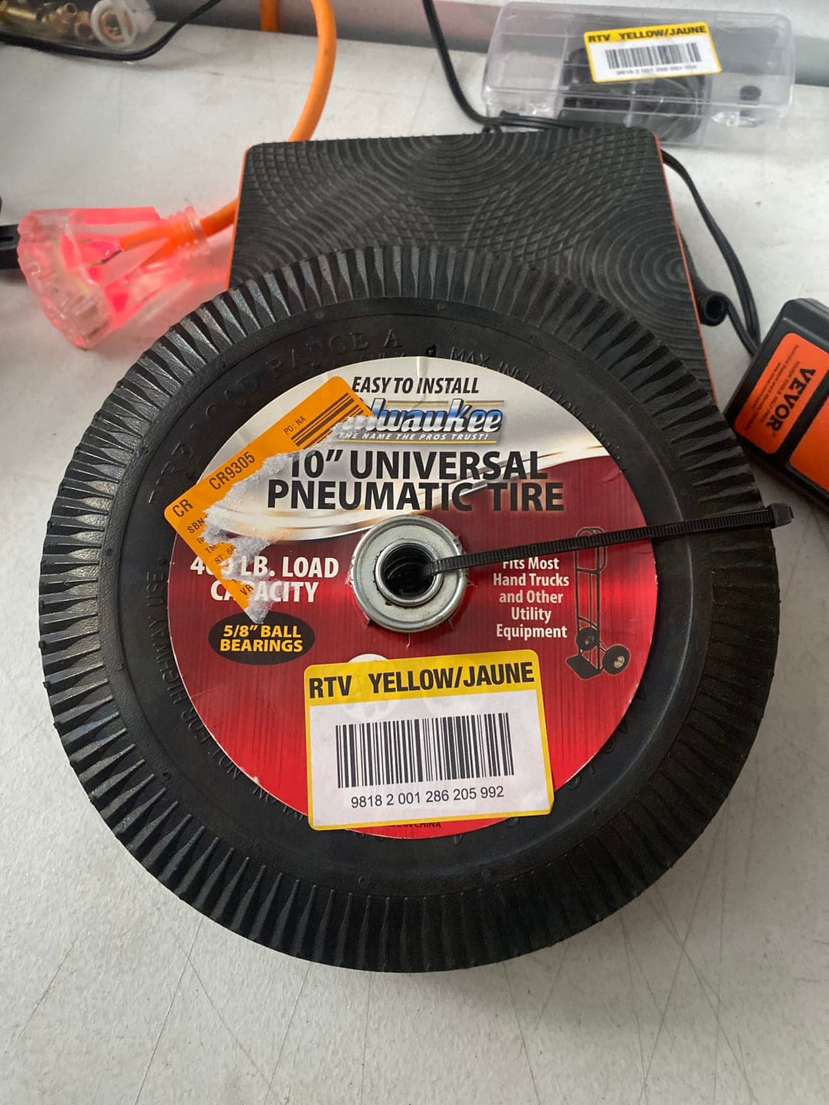 Milwaukee 10" Universal Pneumatic Tire - 400 lb Load Capacity