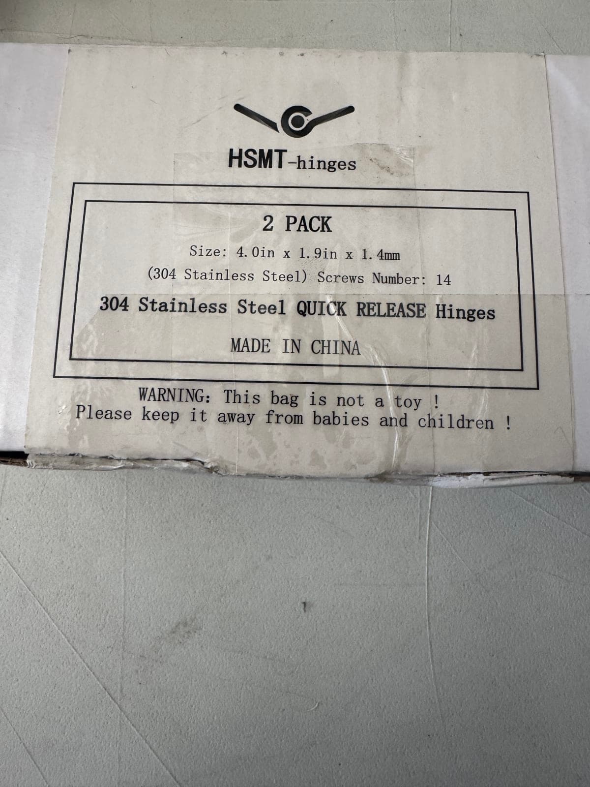 HSMT 2 Pack 304 Stainless Steel Quick Release Hinges