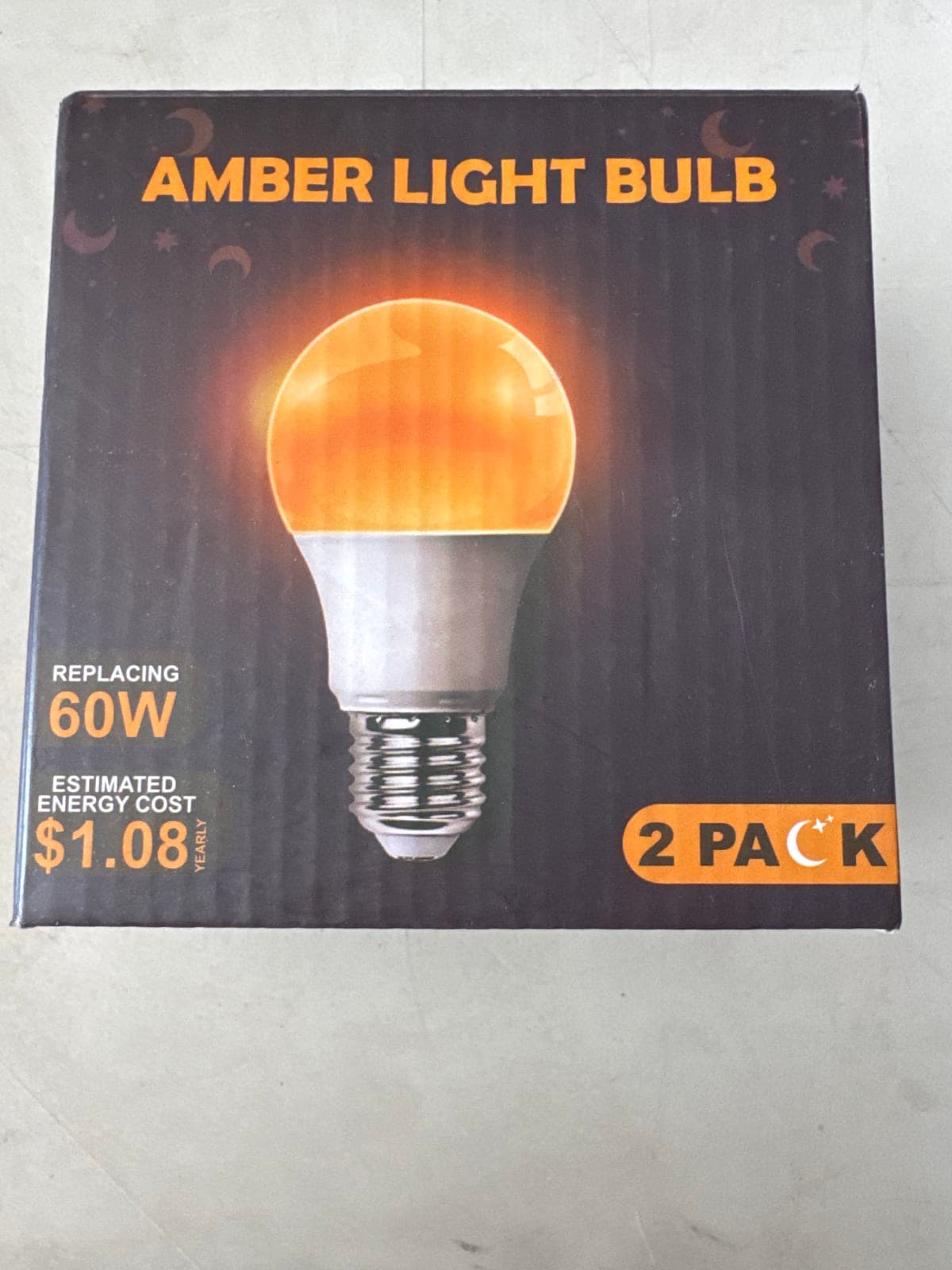 Amber Light Bulb 2 Pack - Replaces 60W