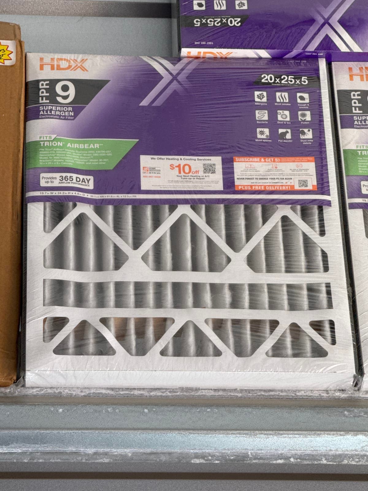 HDX FPR 9 Superior Allergen Air Filter 20x25x5