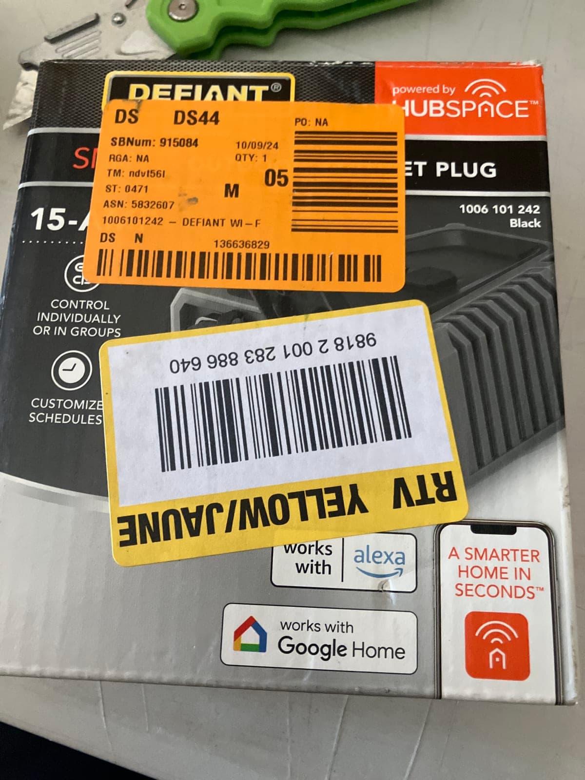 Defiant Smart Wi-Fi Outlet Plug - DS44