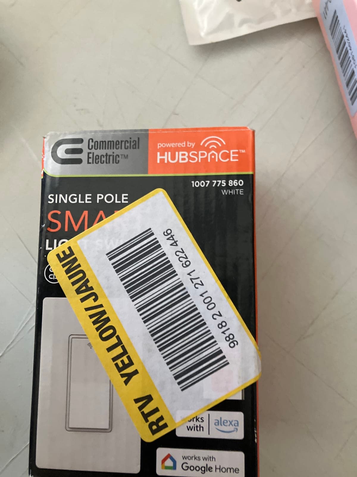 Commercial Electric Single Pole Smart Light Switch - White