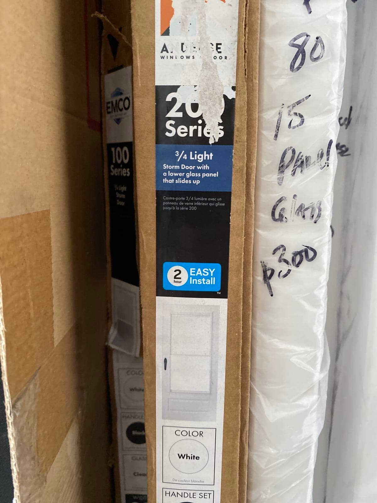 Andersen 200 Series 3/4 Light Storm Door - White
