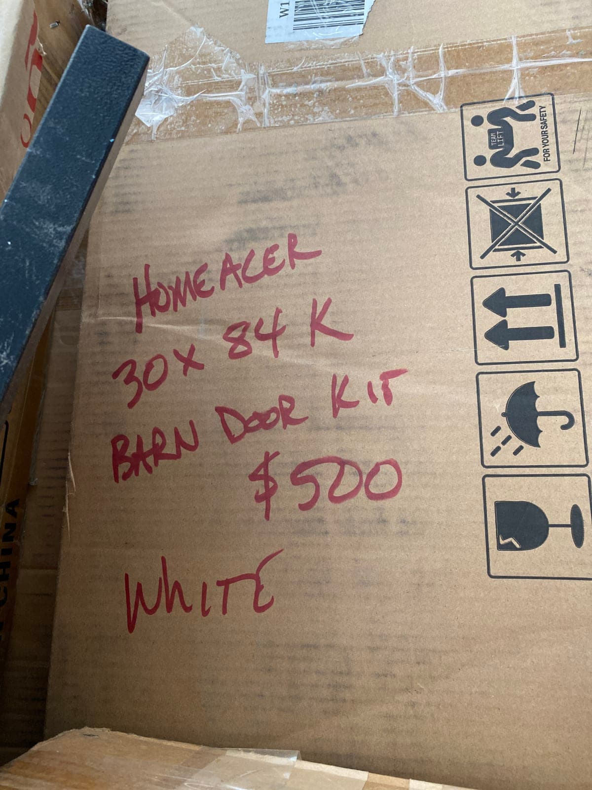 Homeacer 30x84 K Barn Door Kit - White