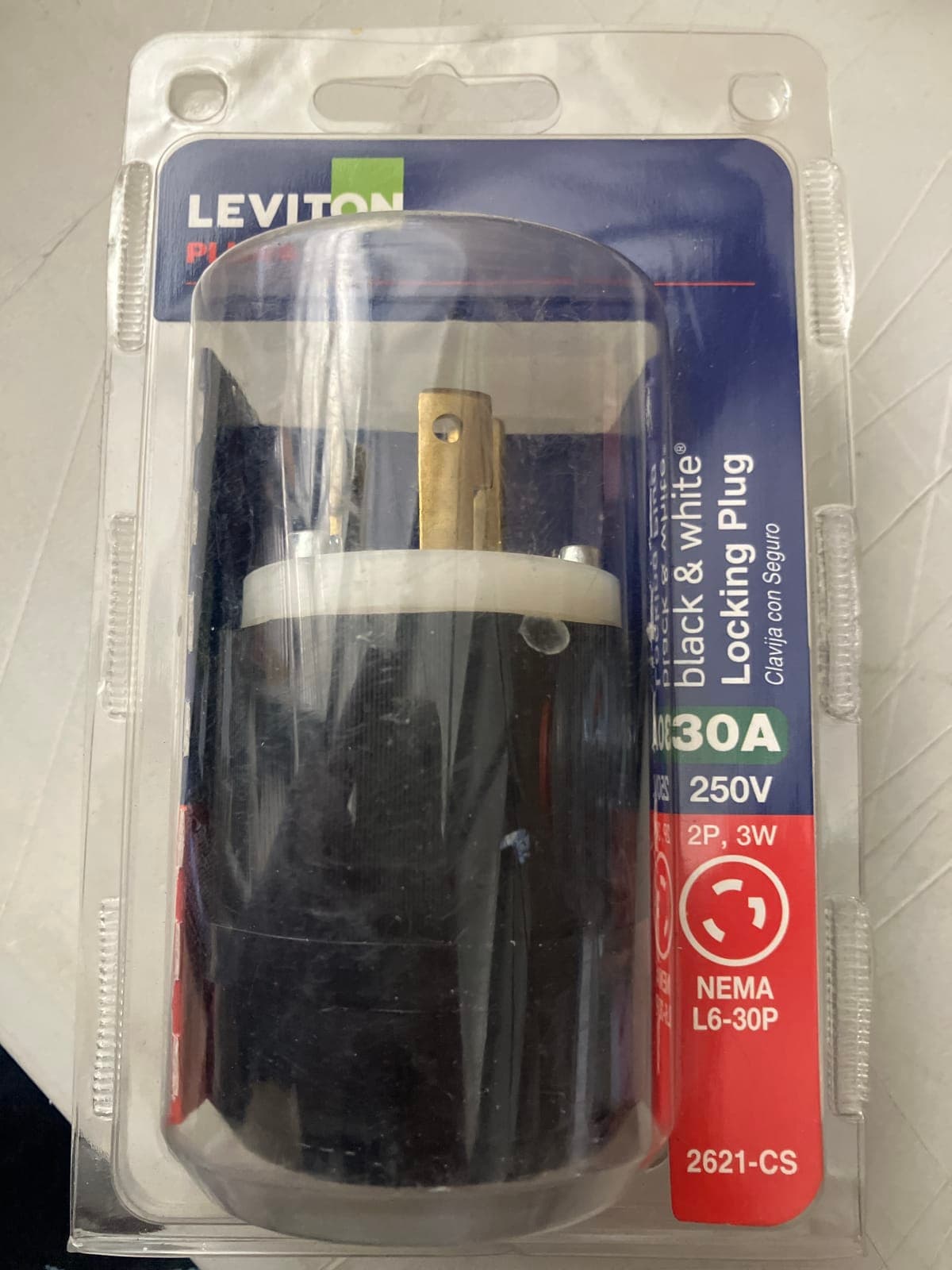Leviton 30A Locking Plug - NEMA L6-30P