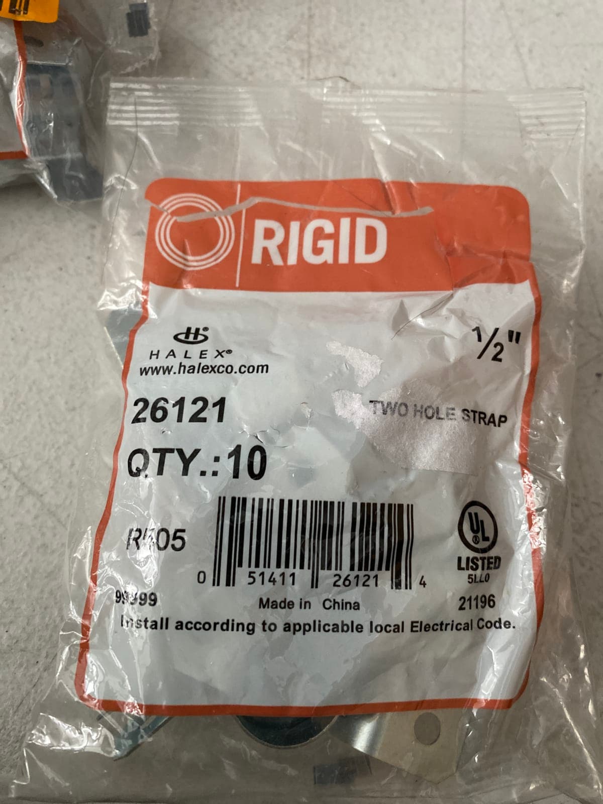 Rigid 1/2" Two Hole Strap - Pack of 10