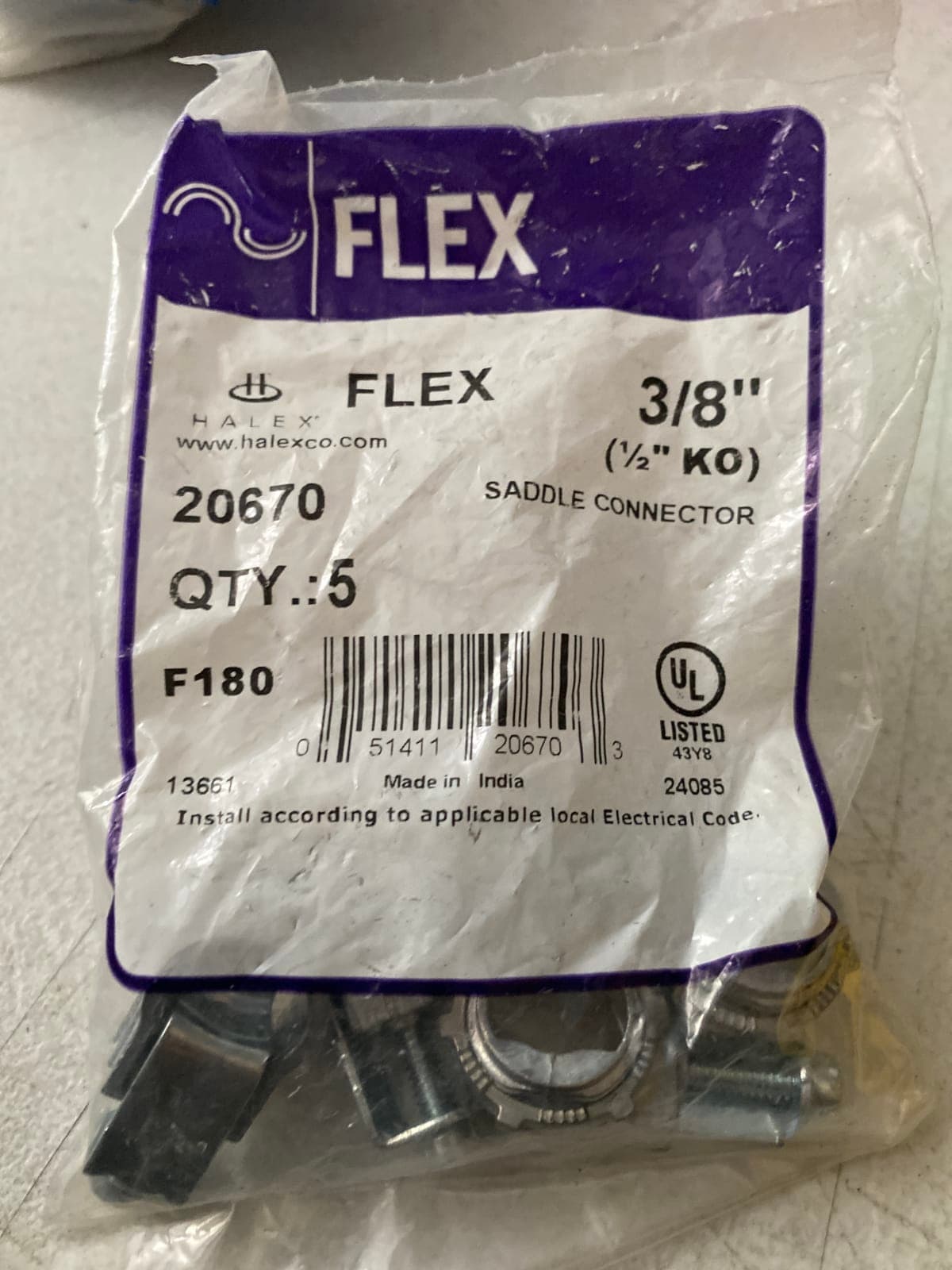 Halex FLEX 3/8" Saddle Connector - Pack of 4