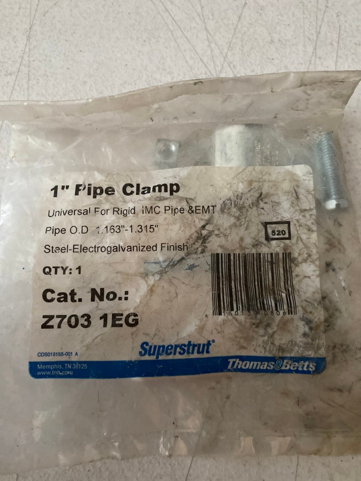 1" Pipe Clamp by Superstrut - Universal for Rigid IMC Pipe & EMT