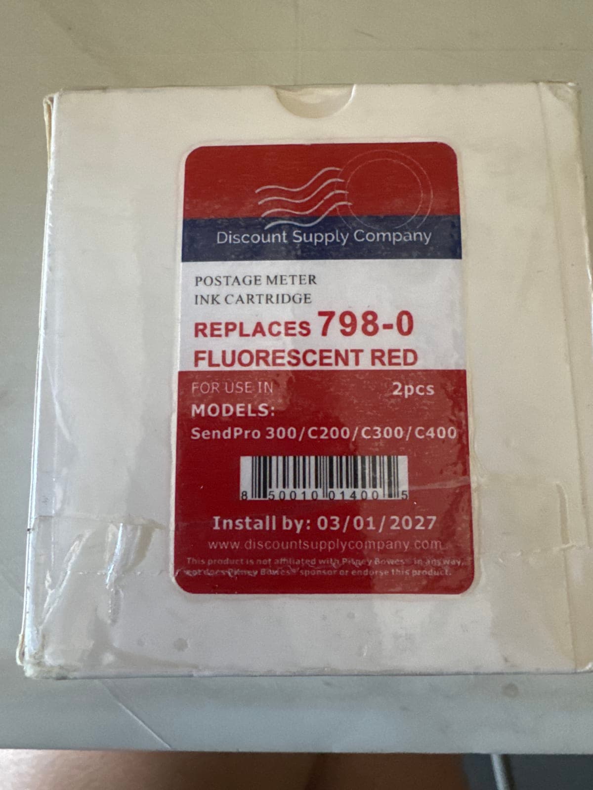 Discount Supply Company Postage Meter Ink Cartridge Fluorescent Red