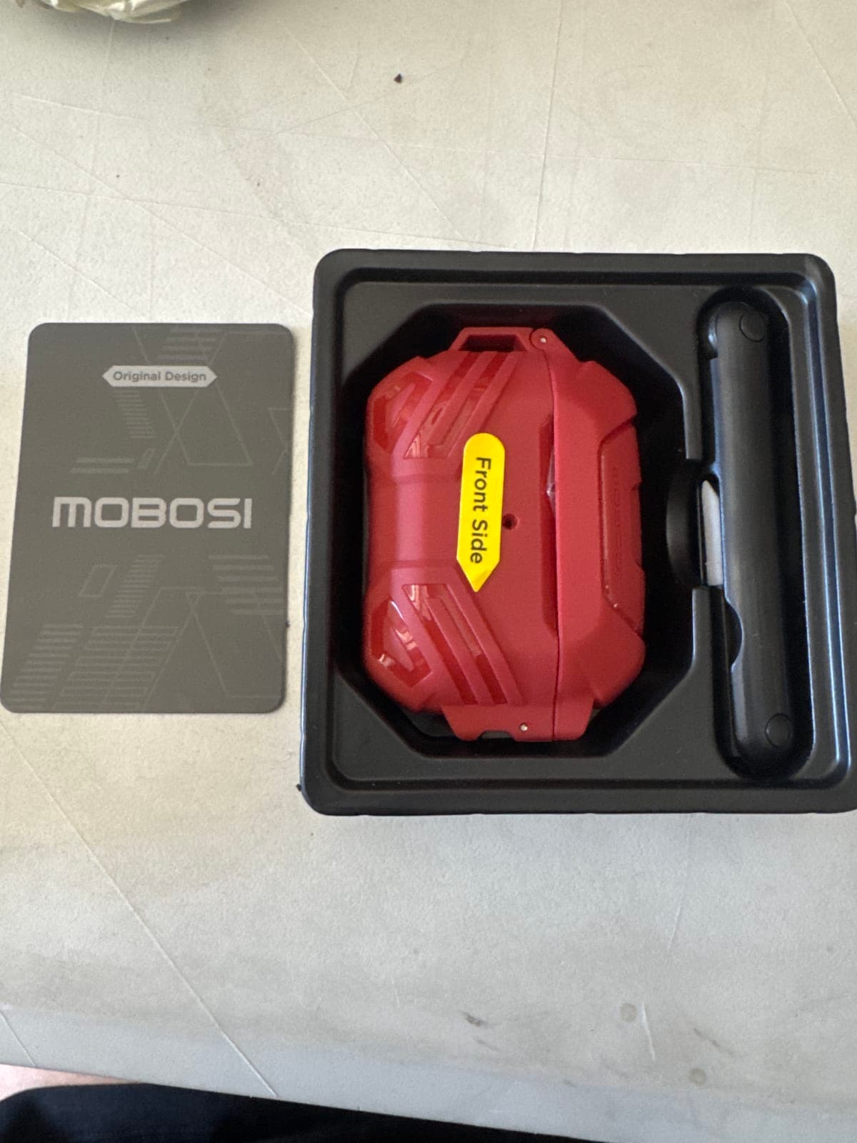 MOBOSI rugged protective case for Apple AirPods Pro. - Red