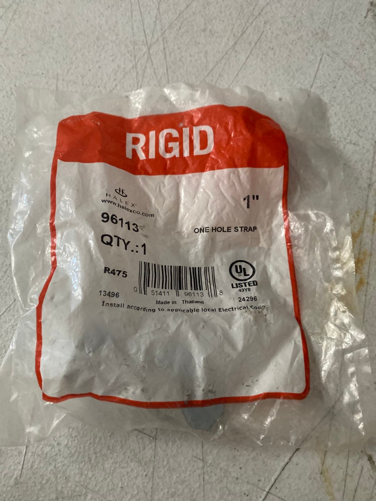 Rigid 1" One Hole Strap - Durable Electrical Support