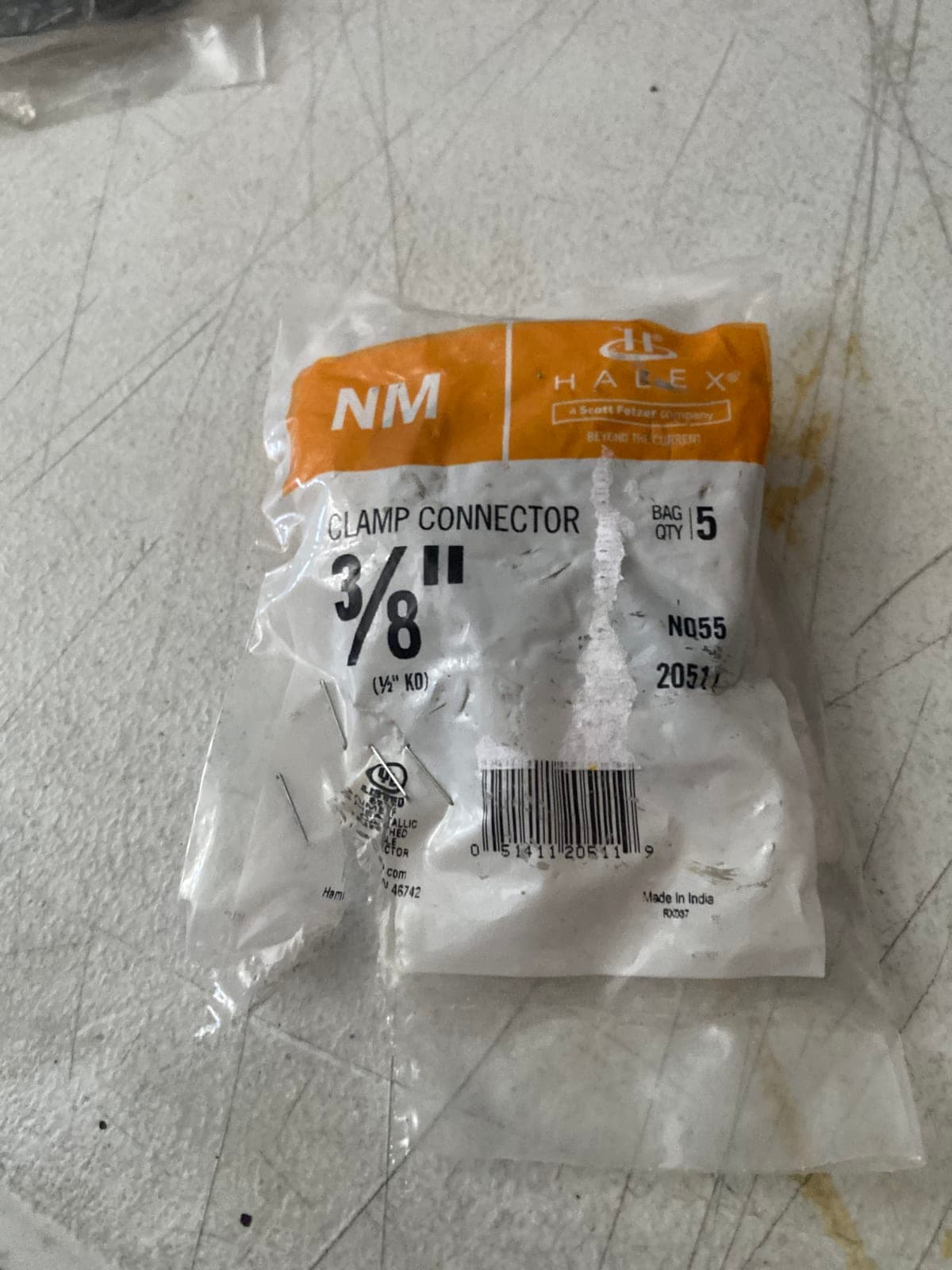 Halex 3/8" Clamp Connector - Pack of 5