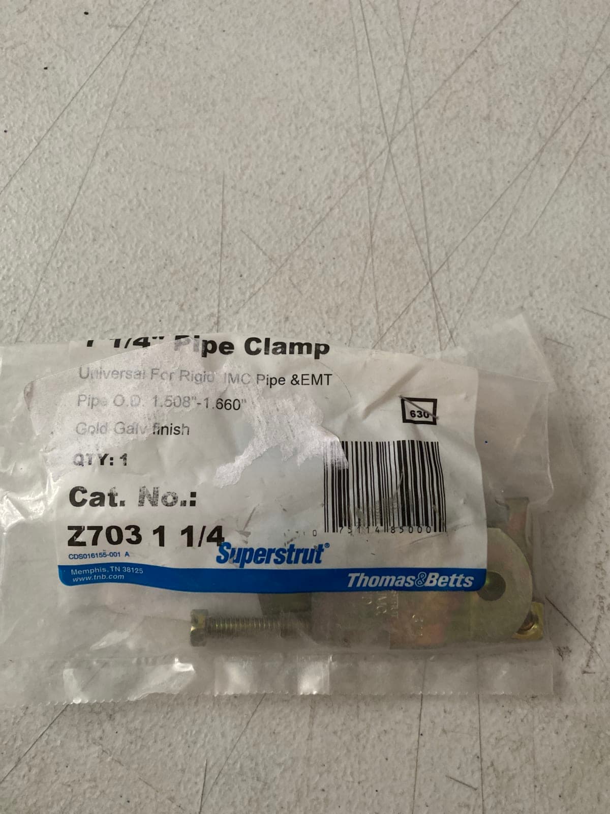 Superstrut Z703 1 1/4" Pipe Clamp - Universal for Rigid IMC & EMT