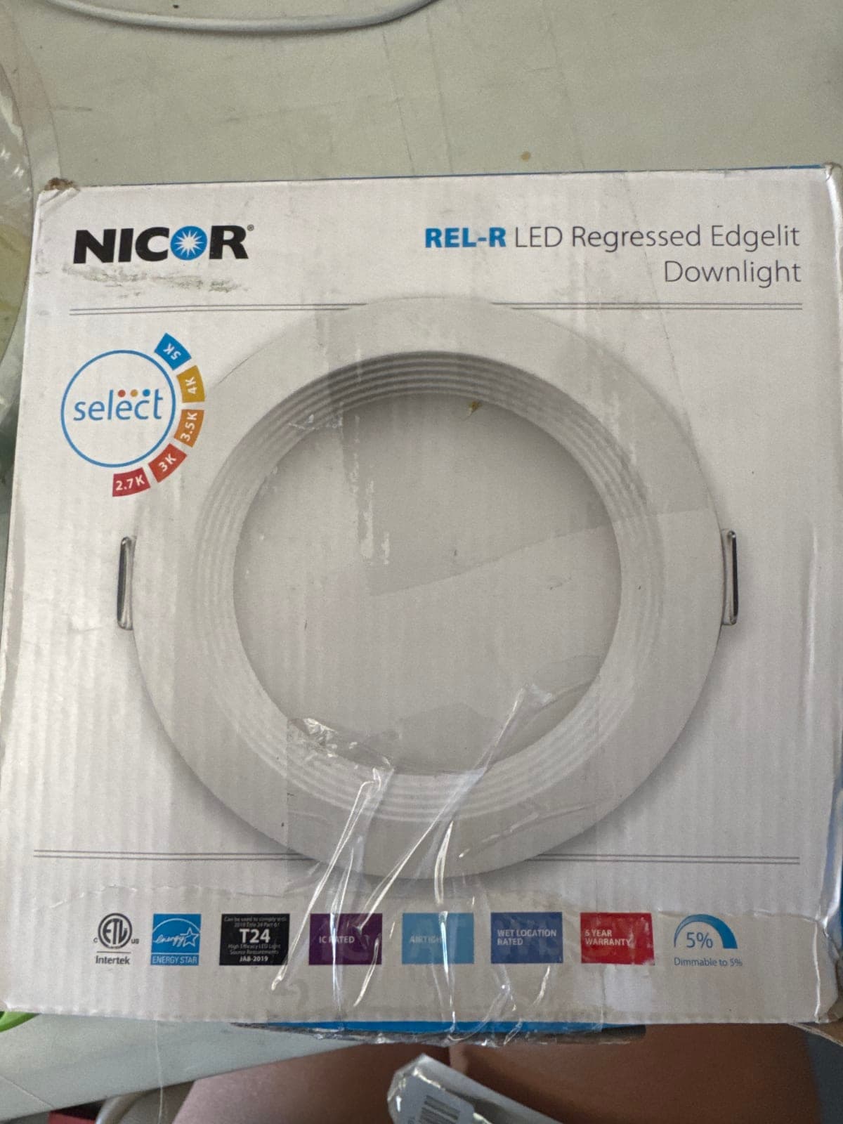 NICOR REL-R LED Regressed Edgelit Downlight