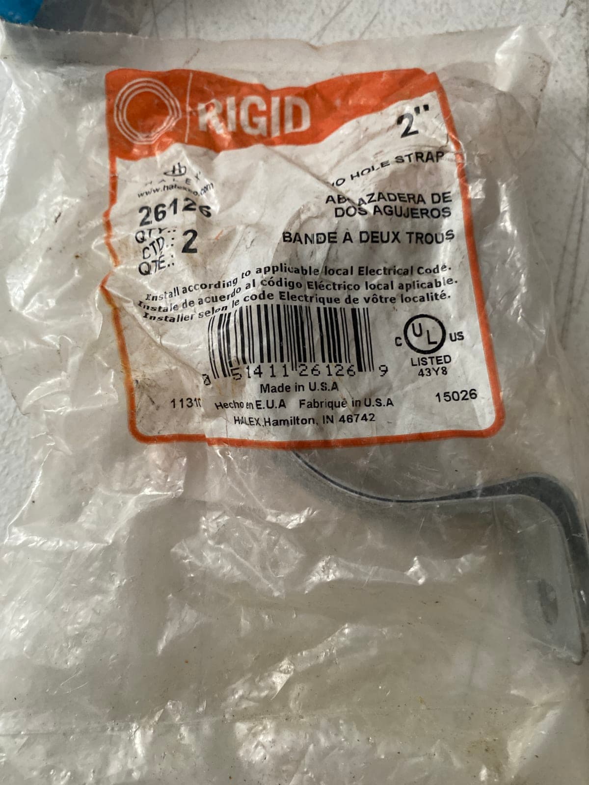 Rigid 2" No Hole Strap - Electrical Installation Accessory