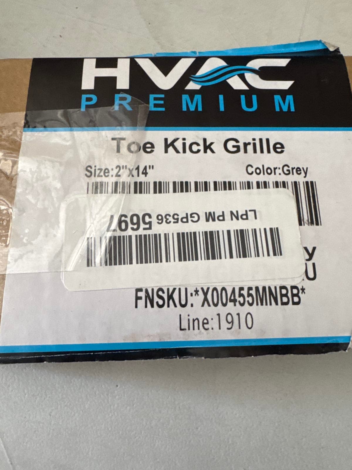 HVAC Premium 2" x 14" Toe Kick Grille - Grey