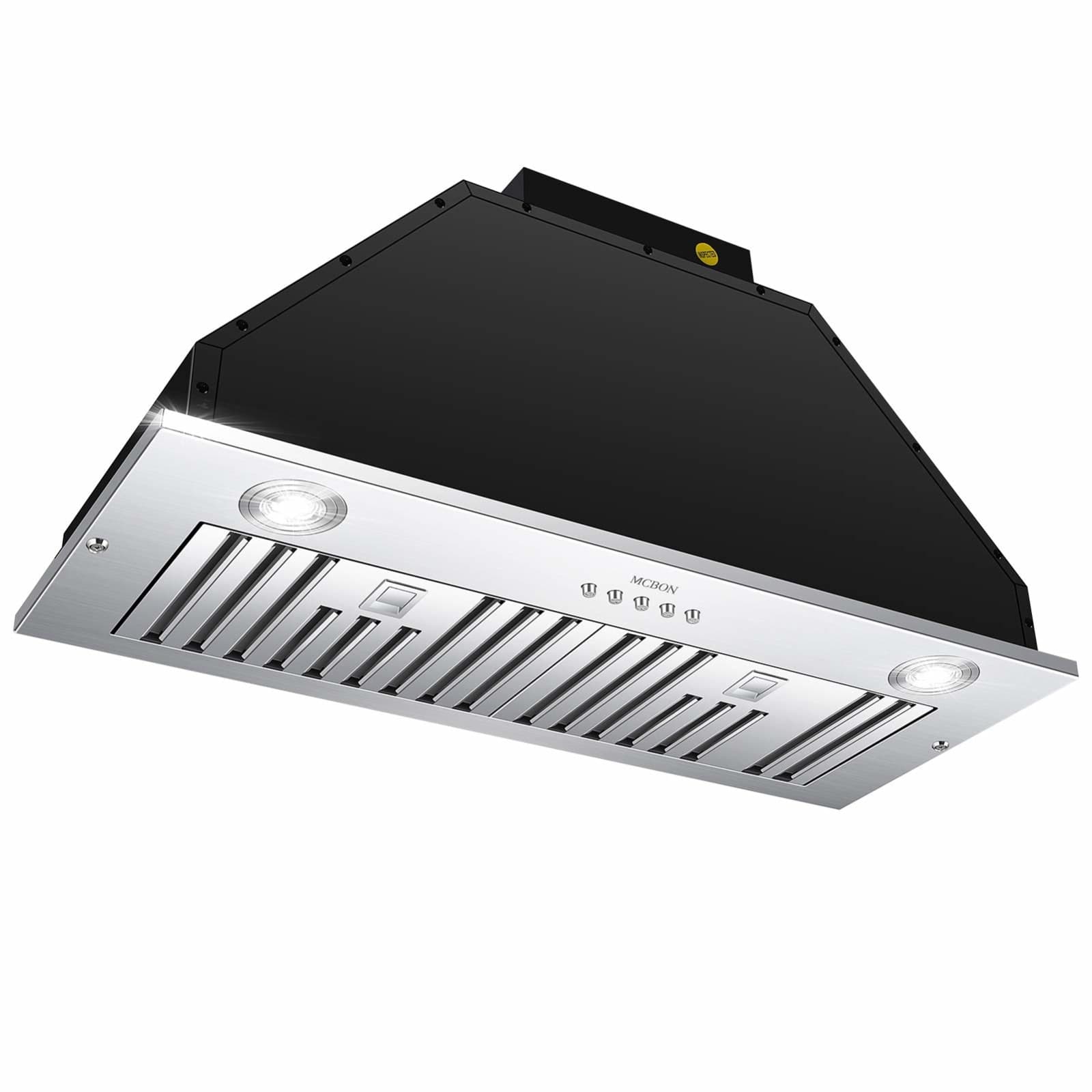 MCBON Built-In Range Hood IE71-36-BLACK - Stainless Steel, Black Coating