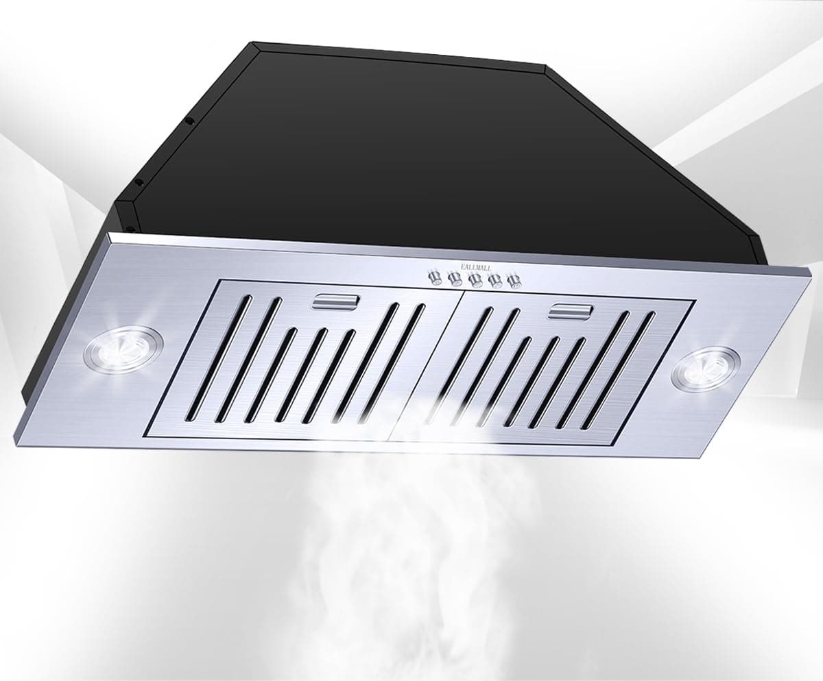 EALLMALL EL11-36 Black Insert Range Hood - Stainless Steel