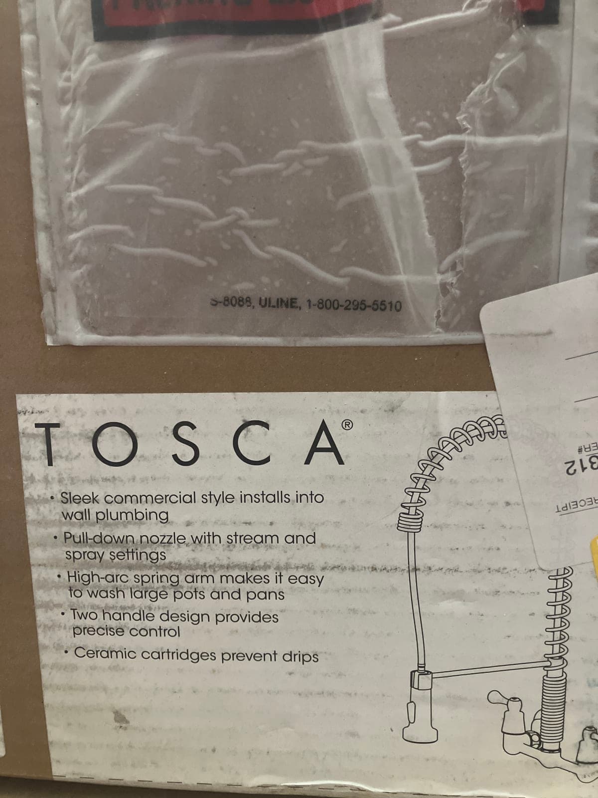 TOSCA Commercial Style Kitchen Faucet with Pull-Down Nozzle