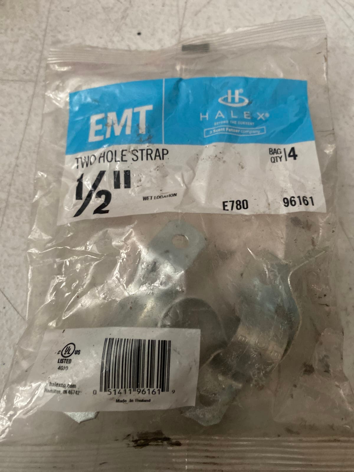 Halex EMT Two Hole Strap 1/2" - Pack of 4