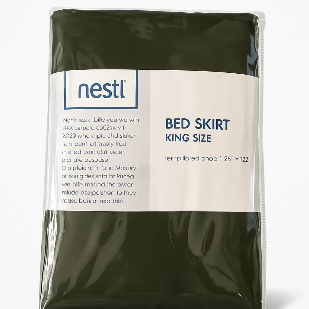 Nestl King Size Bed Skirt - 14" Tailored Drop, Green Microfiber