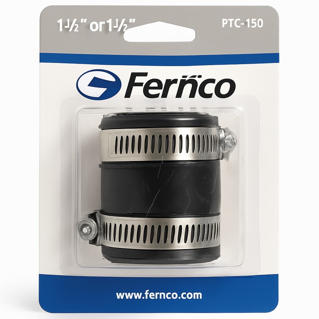 Fernco PTC-150 Flexible Coupling for 1-1/2" or 1-1/4" Pipes