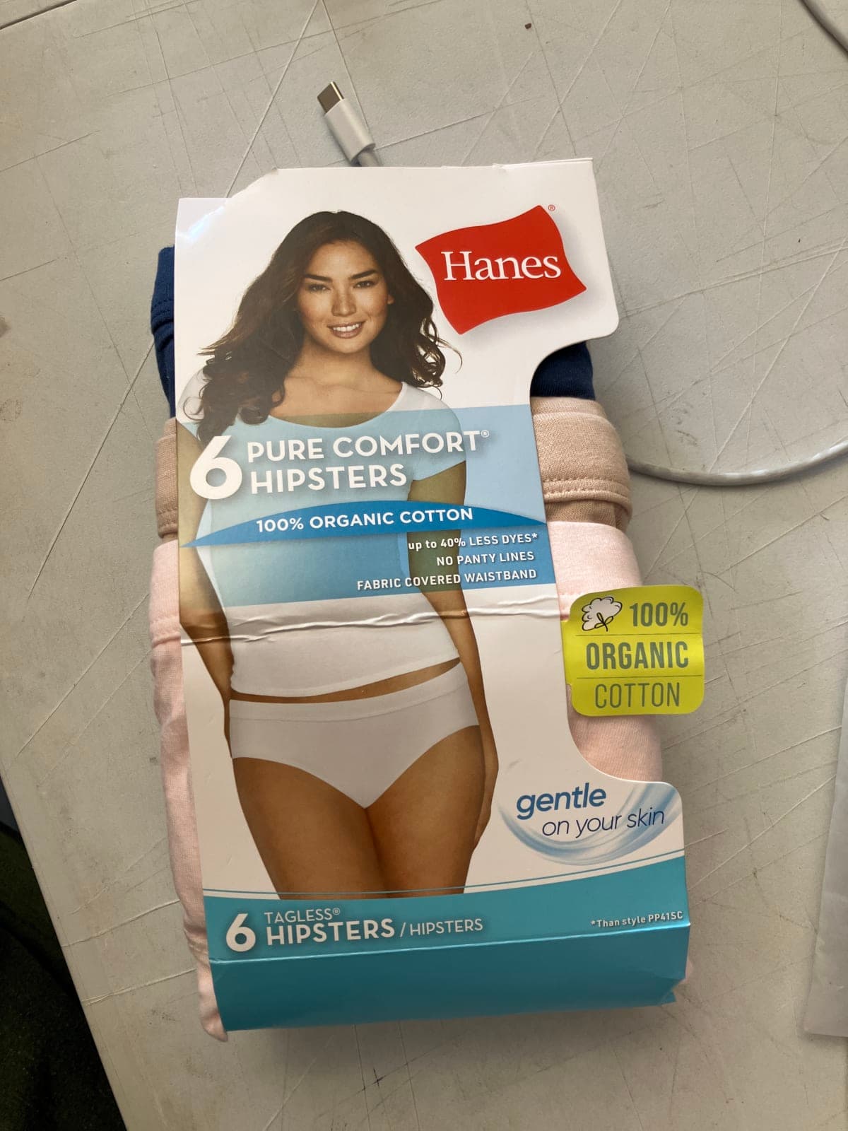 Hanes Pure Comfort Hipsters 6-Pack - 100% Organic Cotton