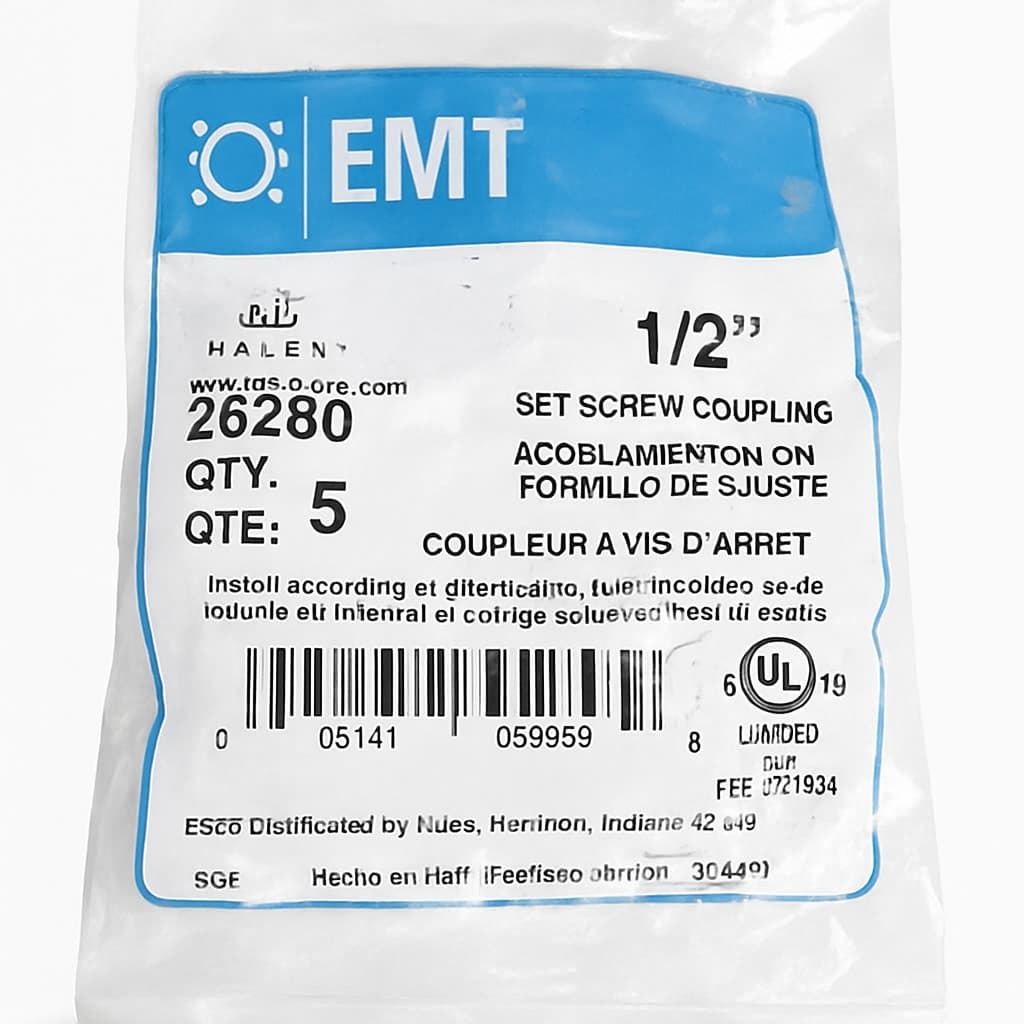 Halex 1/2" Set Screw Coupling EMT Fitting