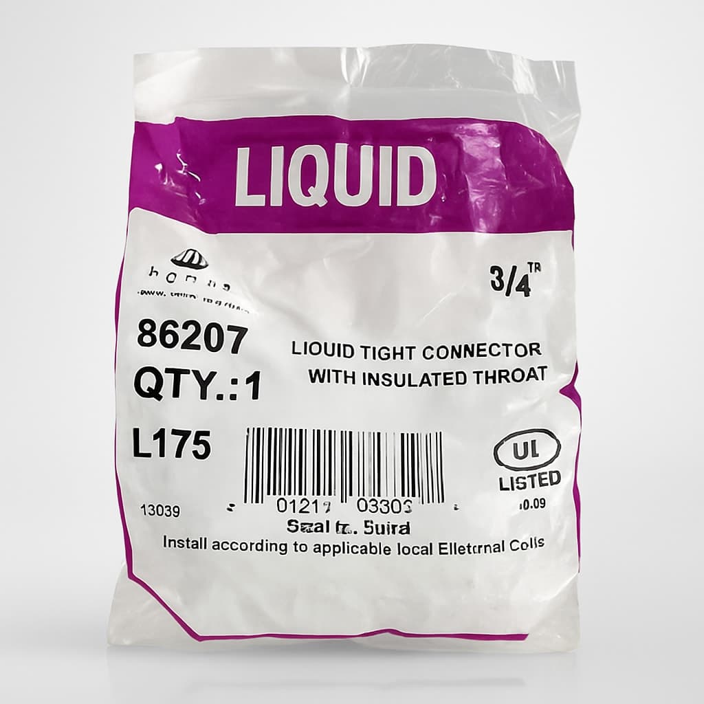 Halex 86207 Liquid Tight Connector with Insulated Throat - 3/4"
