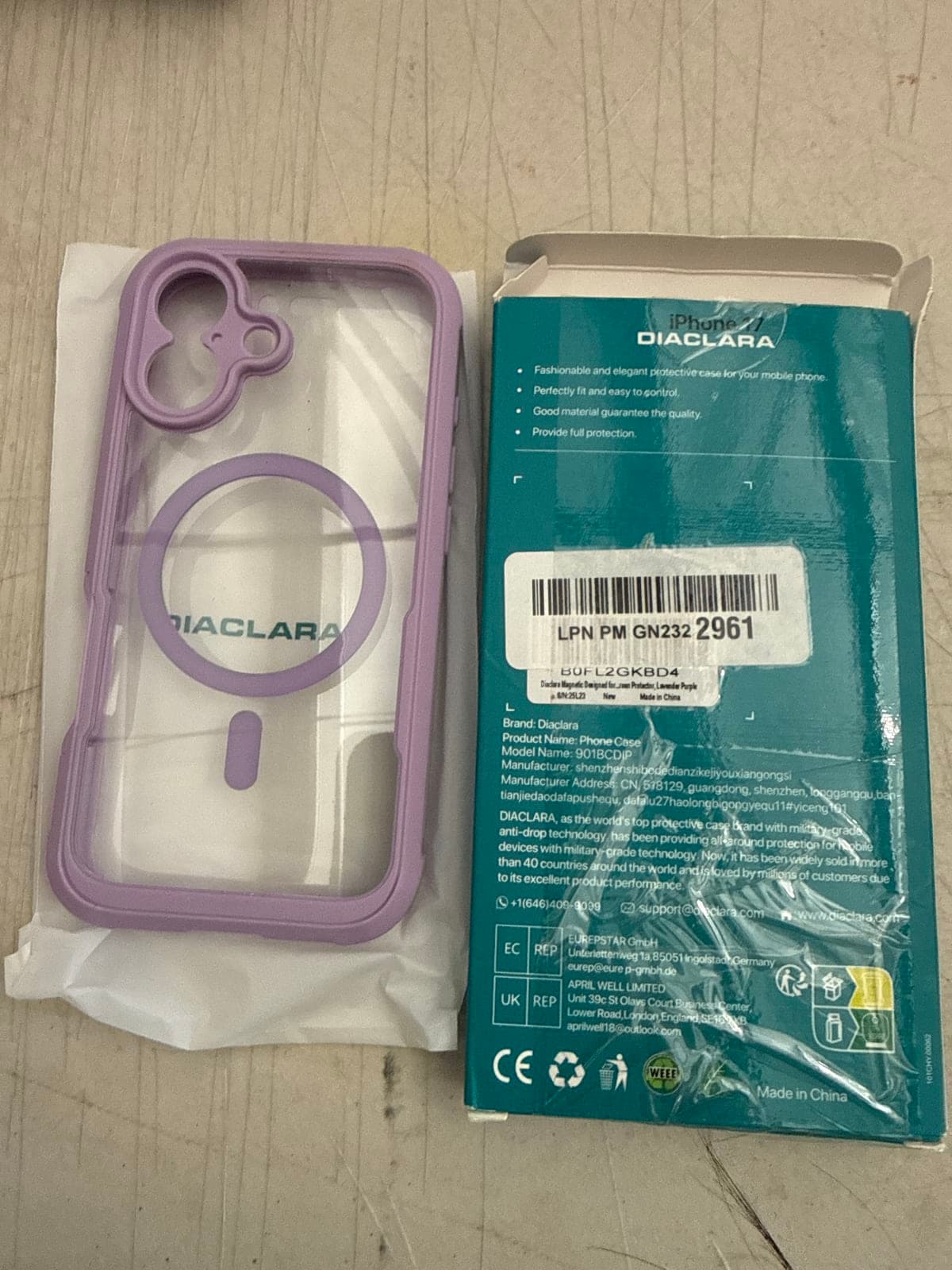 Diaclara iPhone Phone Case - Stylish Purple Protective Cover