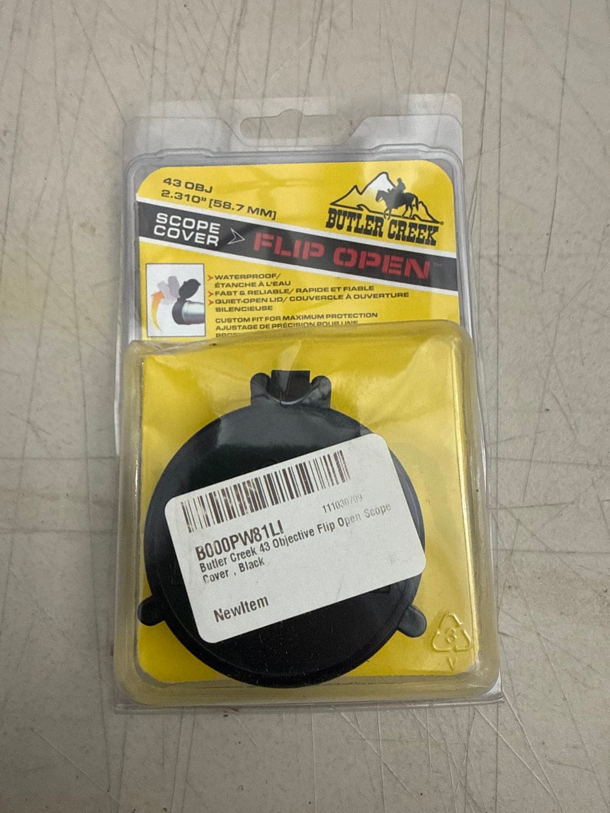 Butler Creek 43 Objective Flip Open Scope Cover - Black