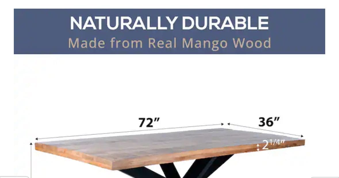 RRI Goods Reclaimed TABLE TOP ONLY - 72" Mango Wood