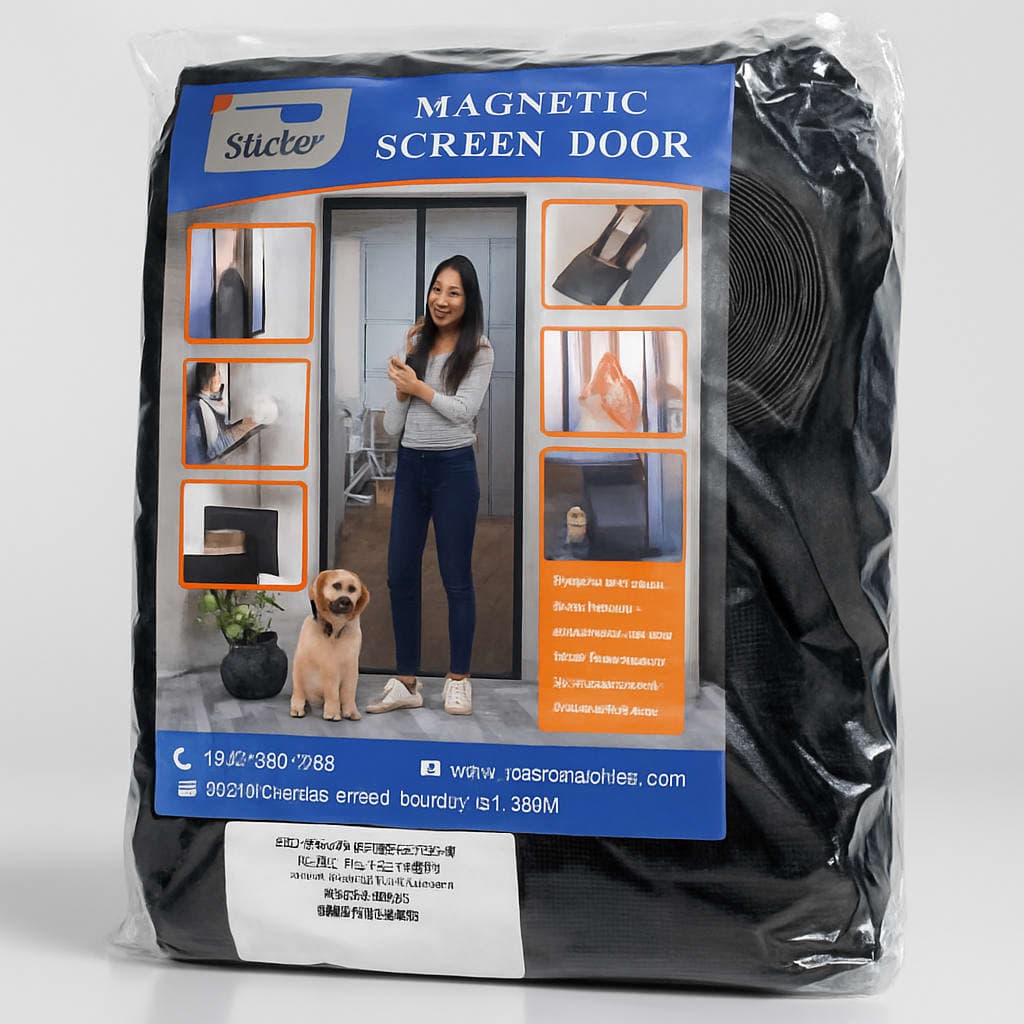 Shatex Magnetic Screen Door - 30x80 Inch, Black