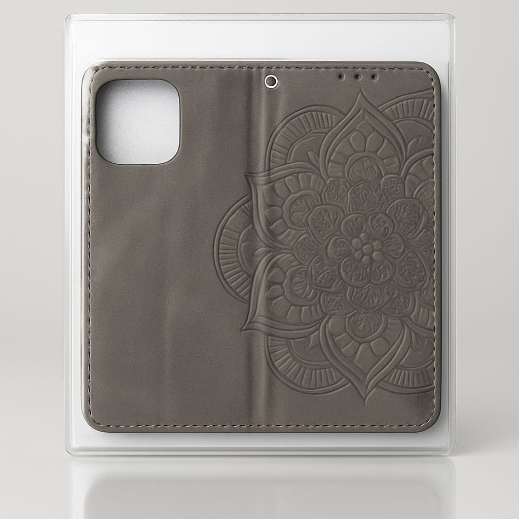 Stylish Gray Phone Case with Mandala Design