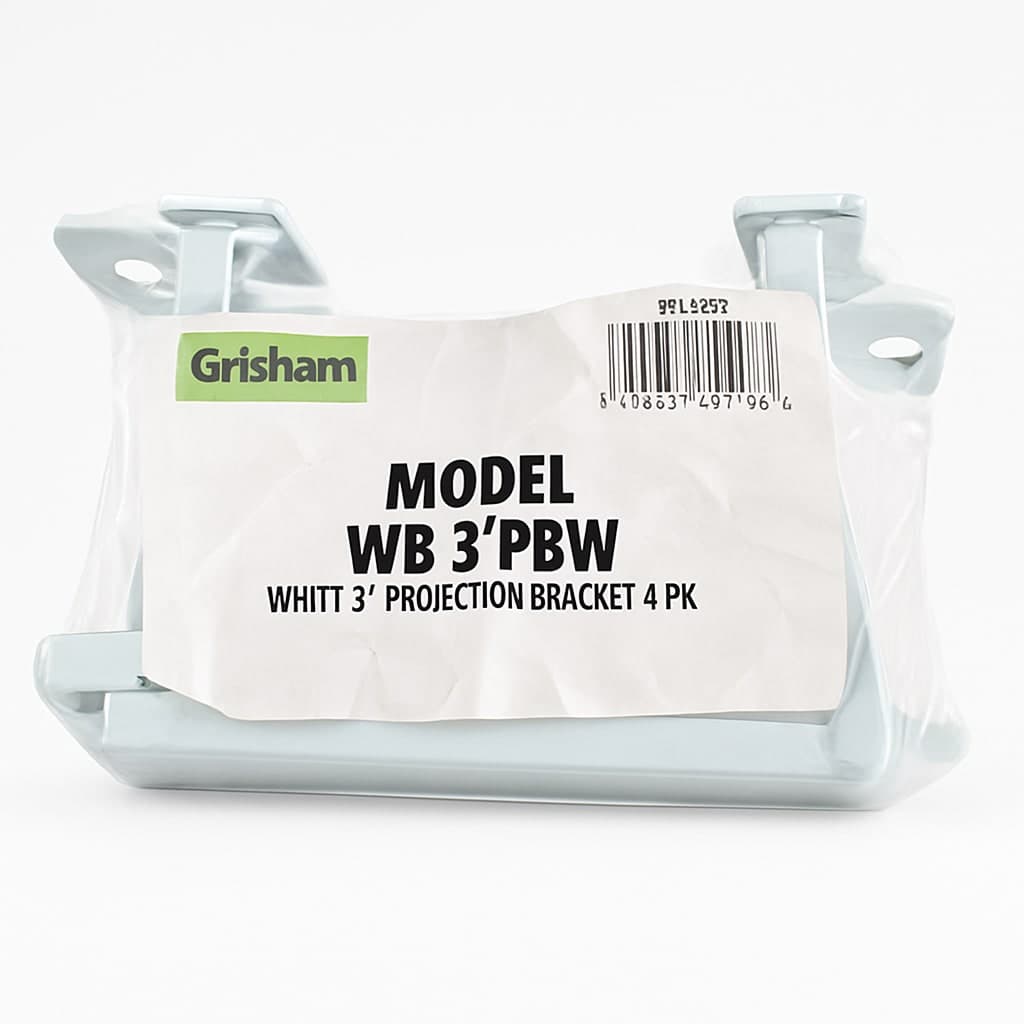 Graham WB-3 PBW White 3" Projection Bracket - 4 Pack