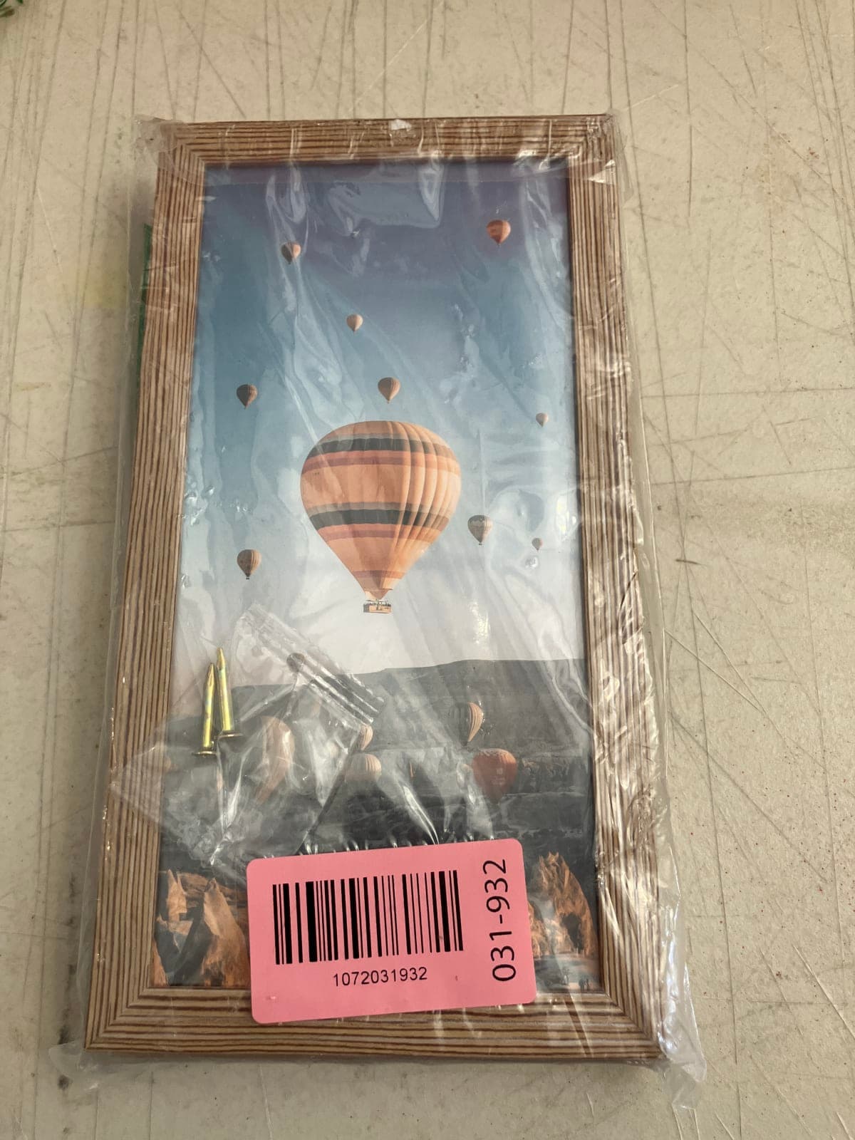 Framed Hot Air Balloon Picture - Decorative Wall Art