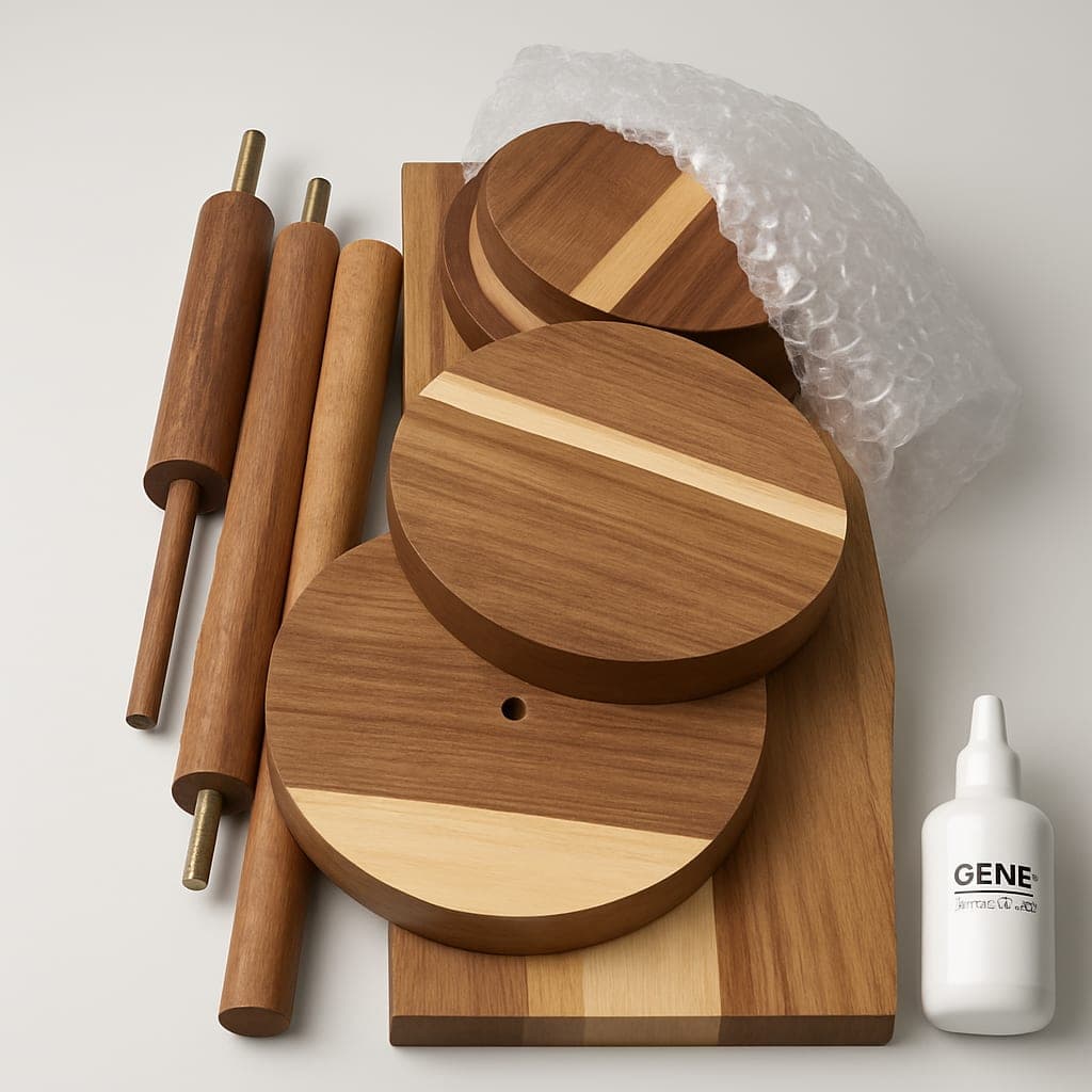 Wooden Craft Kit with Round and Rectangular Pieces