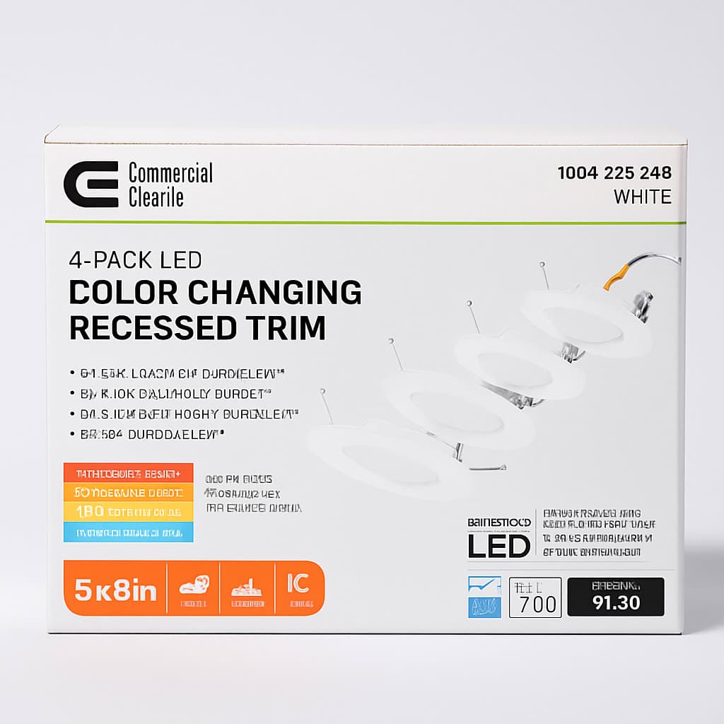 Commercial Electric 4-Pack LED Color Changing Recessed Trim
