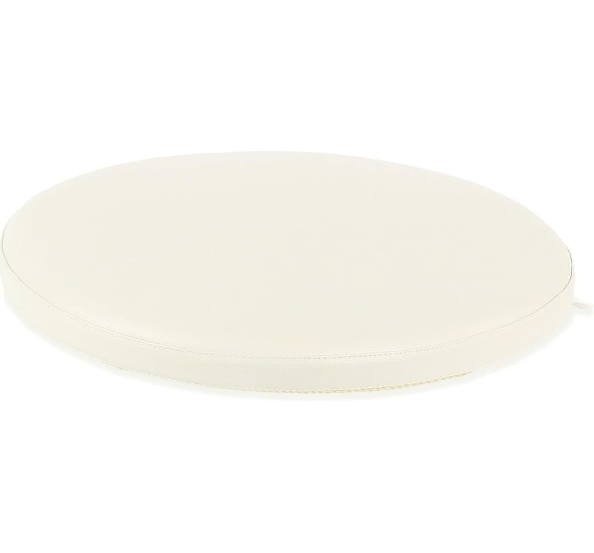 Signat PU Leather Round Pillow - 14 Inch, Ivory