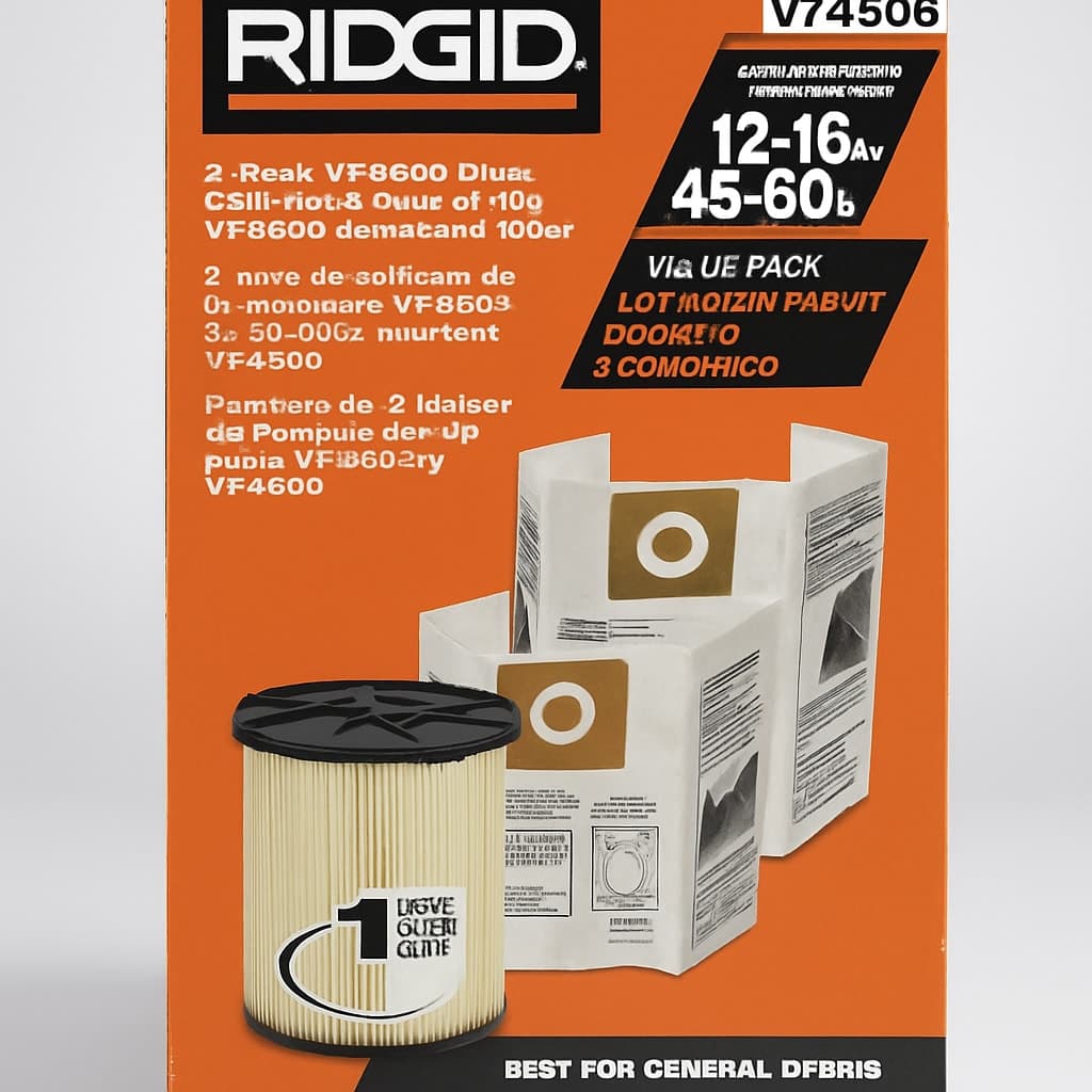 RIDGID VF4500 Dust Collection Bags & Standard Filter Value Pack