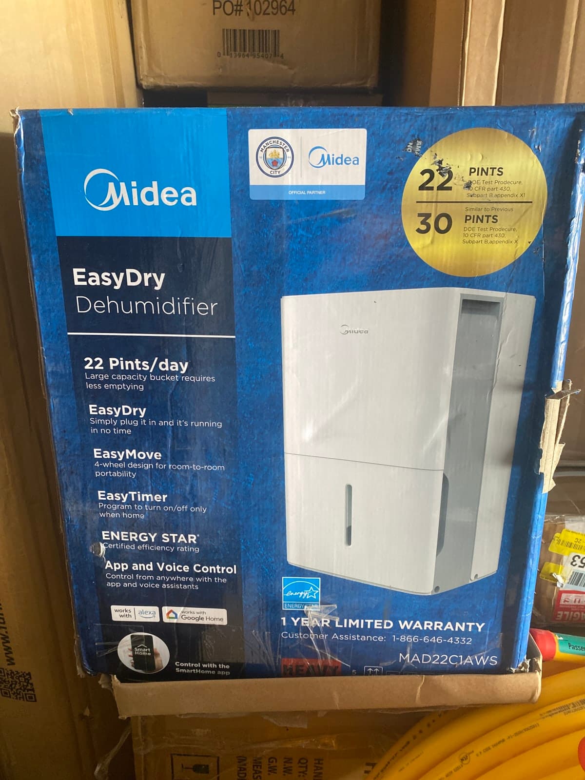 Midea EasyDry Dehumidifier 22 Pints/day - Energy Star
