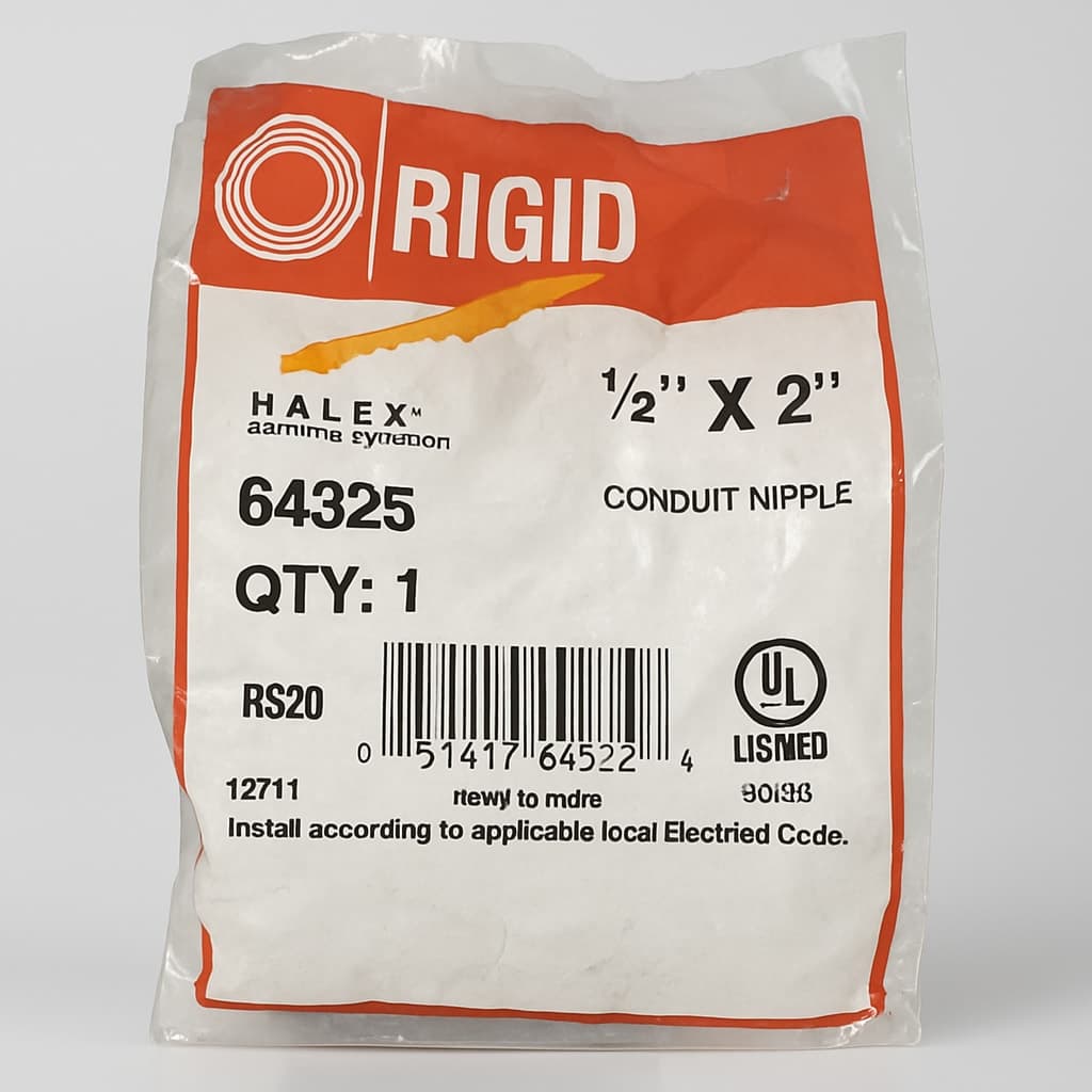 Rigid 1/2" x 2" Conduit Nipple - Halex 64325