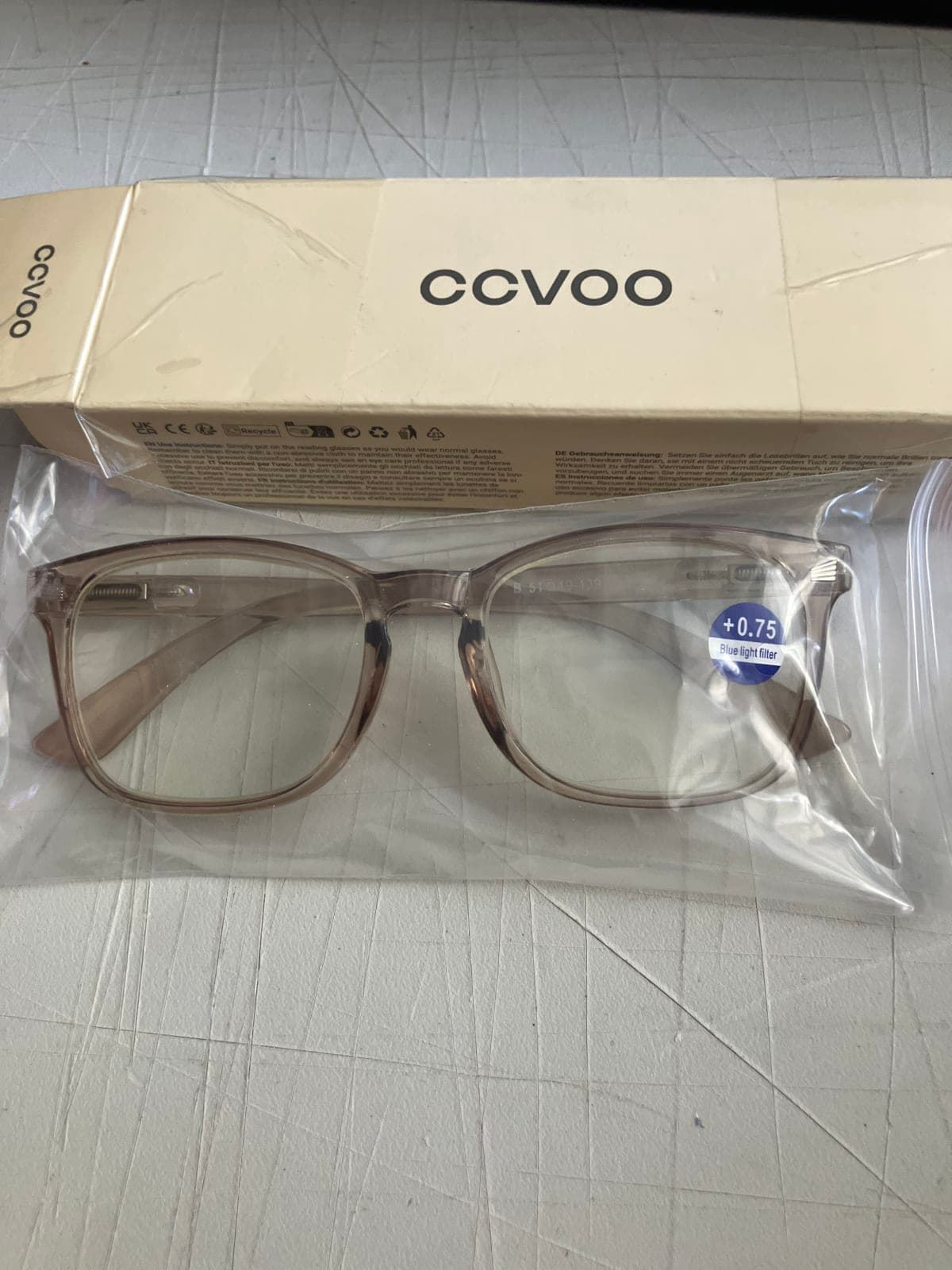 CCVOO Blue Light Filter Glasses +0.75 Strength