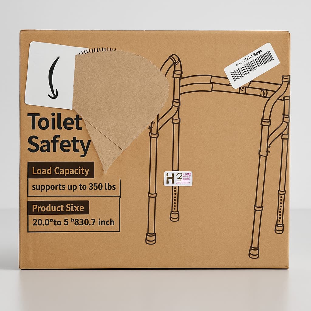 Toilet Safety Rails for Elderly with Handles - Adjustable Support