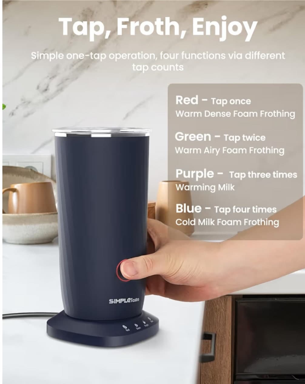 SIMPLETaste Milk Frother - 4-in-1 Multi-Function